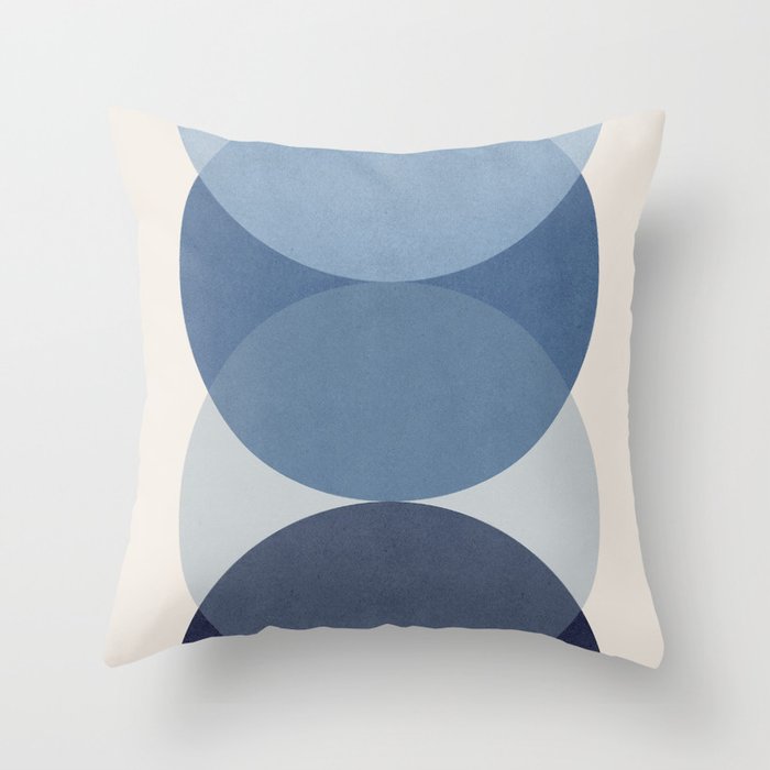 Circle Half-circle 2 - Blue  Throw Pillow Gallery Image 6