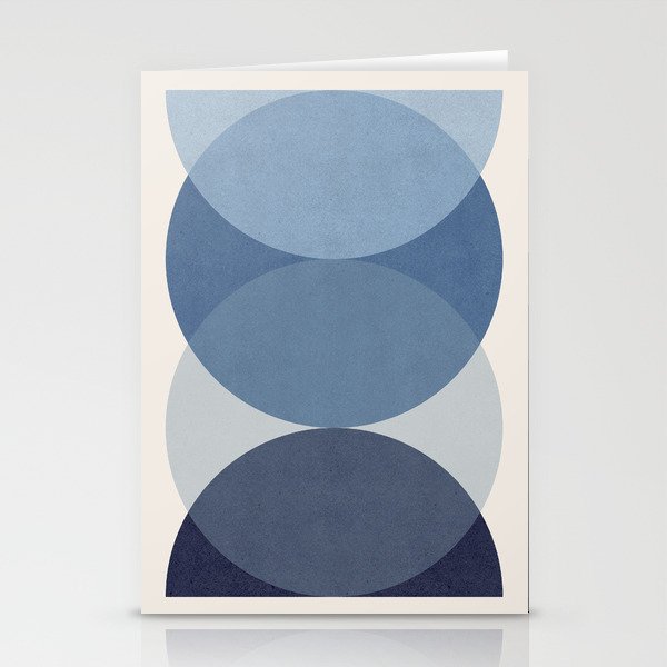 Circle Half-circle 2 - Blue  Stationery Card Gallery Image 2