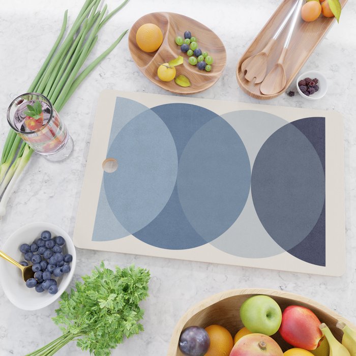 Circle Half-circle 2 - Blue  Cutting Board Gallery Image 2