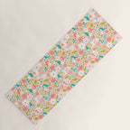 Dinosaurs + Unicorns in Pink + Teal Yoga Mat Gallery Image 1