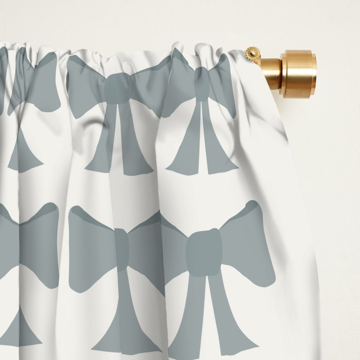 Vintage Bows XII Blue Sage Window Curtain Gallery Image 2