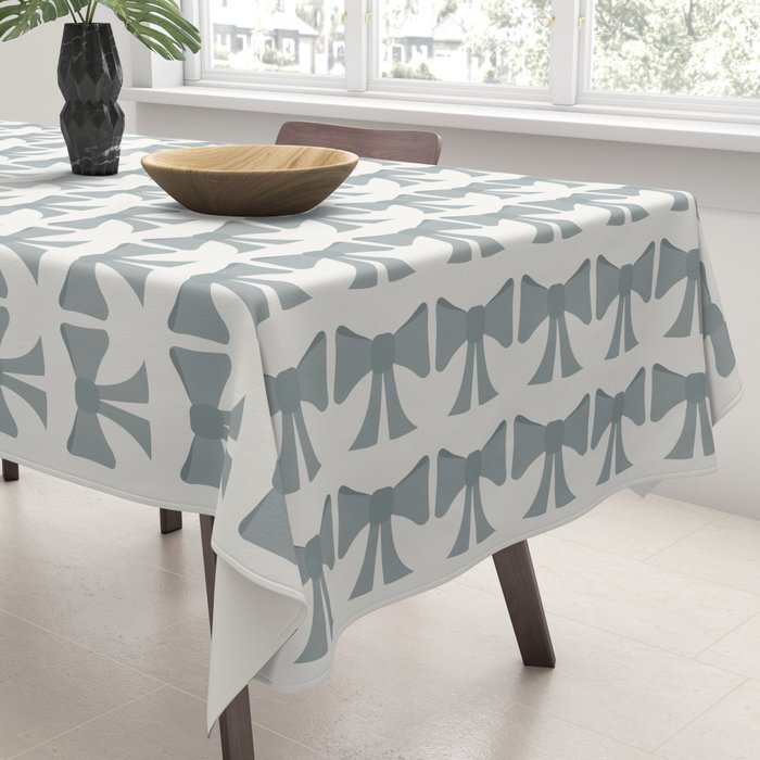 Vintage Bows XII Blue Sage Tablecloth Gallery Image 3