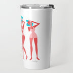 Beach Bombshells - Cyan & Coral Palette Travel Mug Gallery Image 2