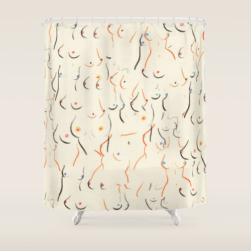 Breasts In Cream Shower Curtain
