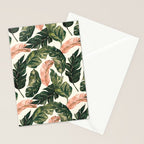 Leaf green and pink Stationery Card Gallery Image 2