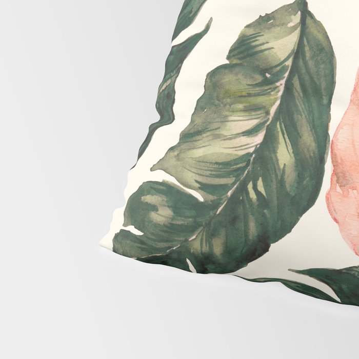Leaf green and pink Pillow Sham Gallery Image 4