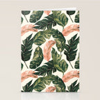 Leaf green and pink Stationery Card Gallery Image 2