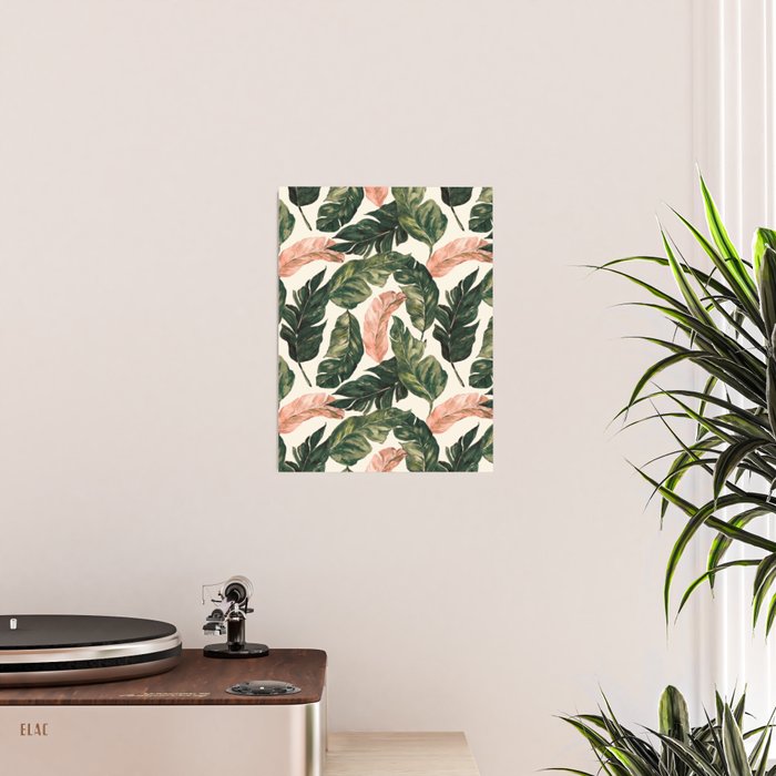 Leaf green and pink Poster Gallery Image 2