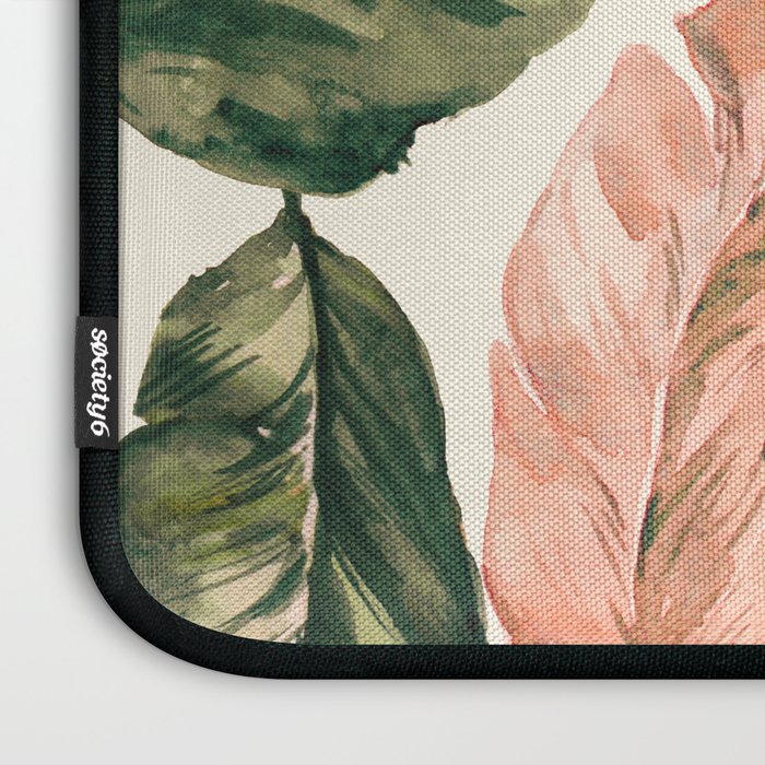 Leaf green and pink Laptop Sleeve Gallery Image 3