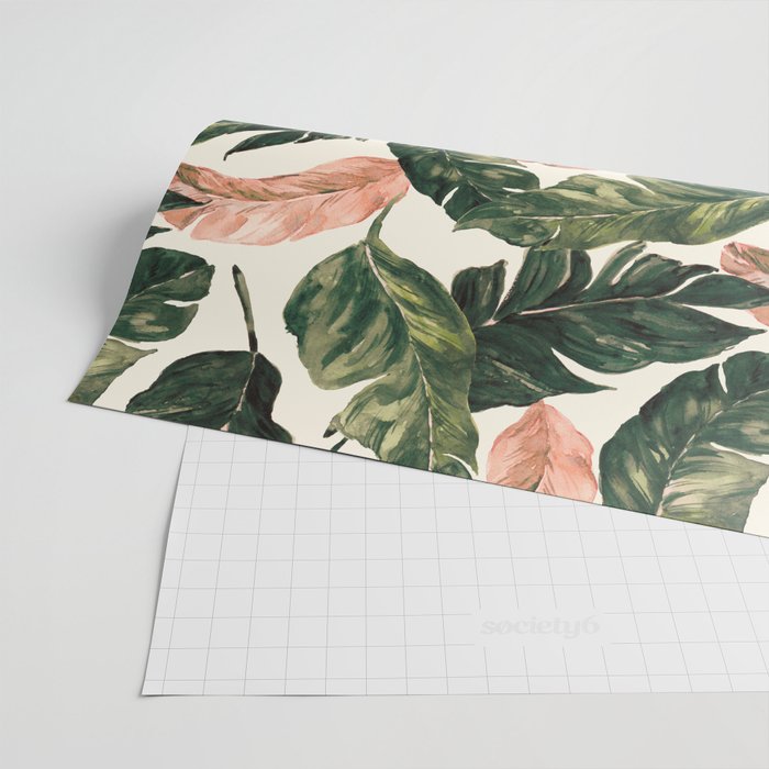 Leaf green and pink Wrapping Paper Gallery Image 2