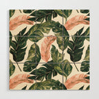 Leaf green and pink Wood Wall Art Gallery Image 1