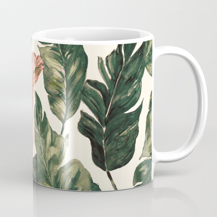 Leaf green and pink Coffee Mug Gallery Image 1