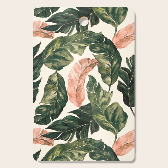 Leaf green and pink Cutting Board Gallery Image 1