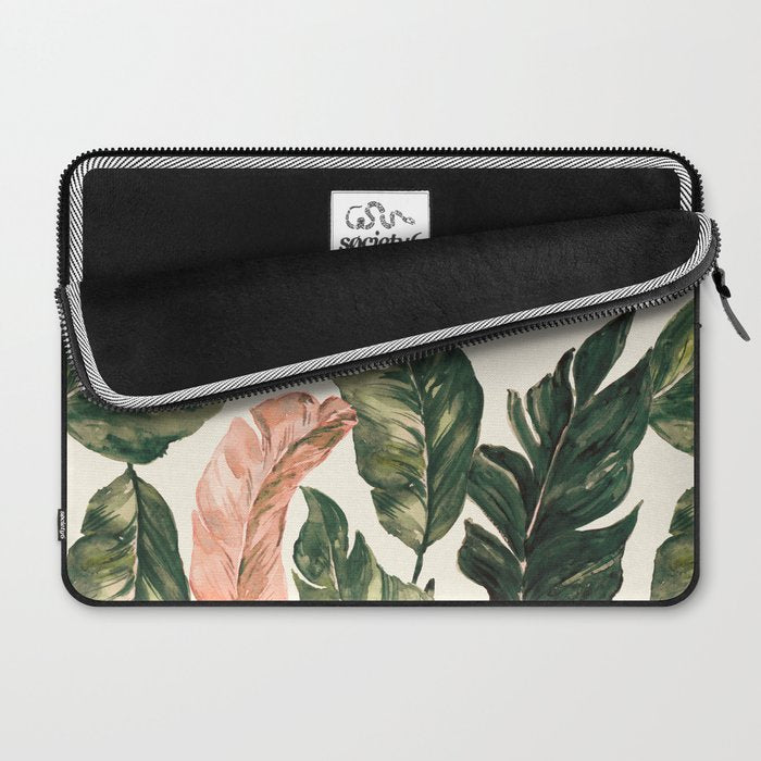 Leaf green and pink Laptop Sleeve Gallery Image 2