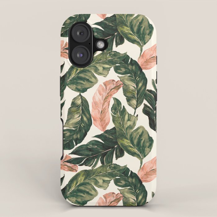 Leaf green and pink iPhone Case Gallery Image 1