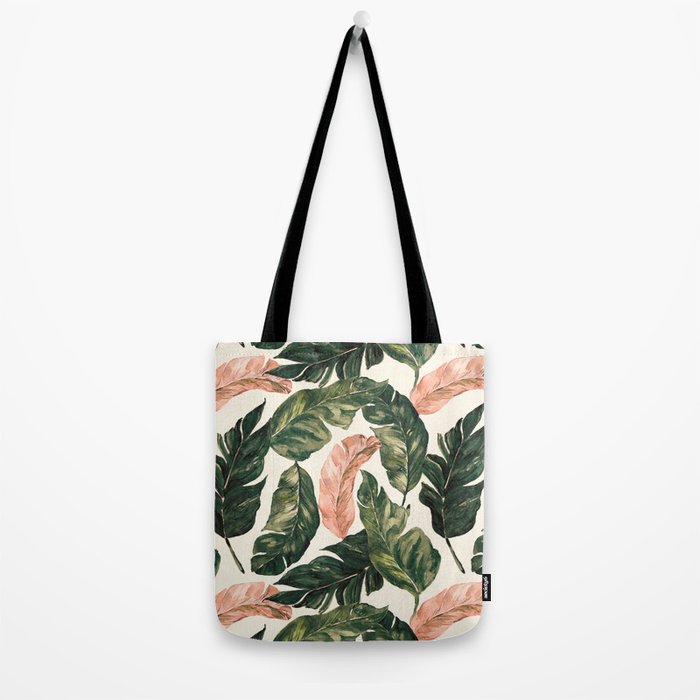 Leaf green and pink Tote Bag Gallery Image 2