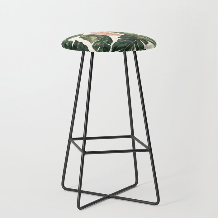 Leaf green and pink Stool Gallery Image 1