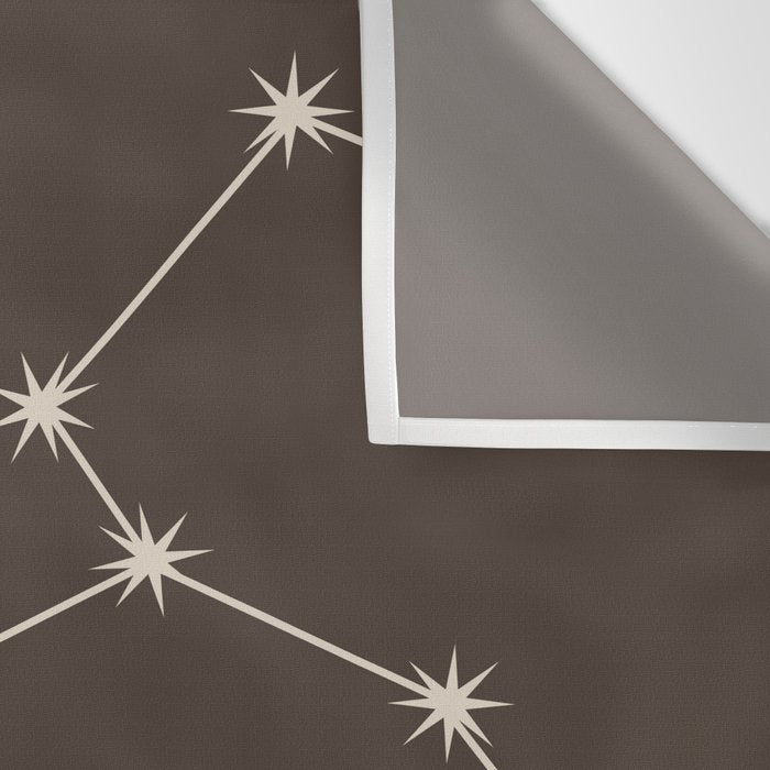 Leo Zodiac Star Constellation Line Art Coffee Brown Wall Tapestry Gallery Image 3