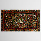 Medieval Unicorn Midnight Floral Garden Tablecloth Gallery Image 2