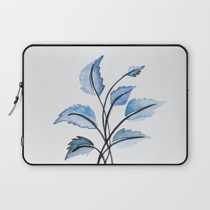Blue leaves Laptop Sleeve Gallery Image 1