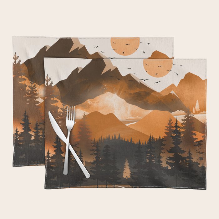 Sunshine over the peaceful mountainside Placemat Gallery Image 1