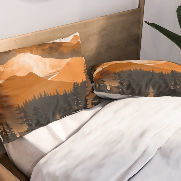 Sunshine over the peaceful mountainside Pillow Sham Gallery Image 2