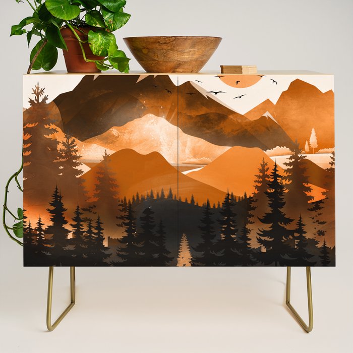 Sunshine over the peaceful mountainside Credenza Gallery Image 1