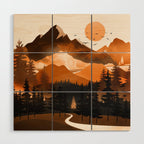 Sunshine over the peaceful mountainside Wood Wall Art Gallery Image 1