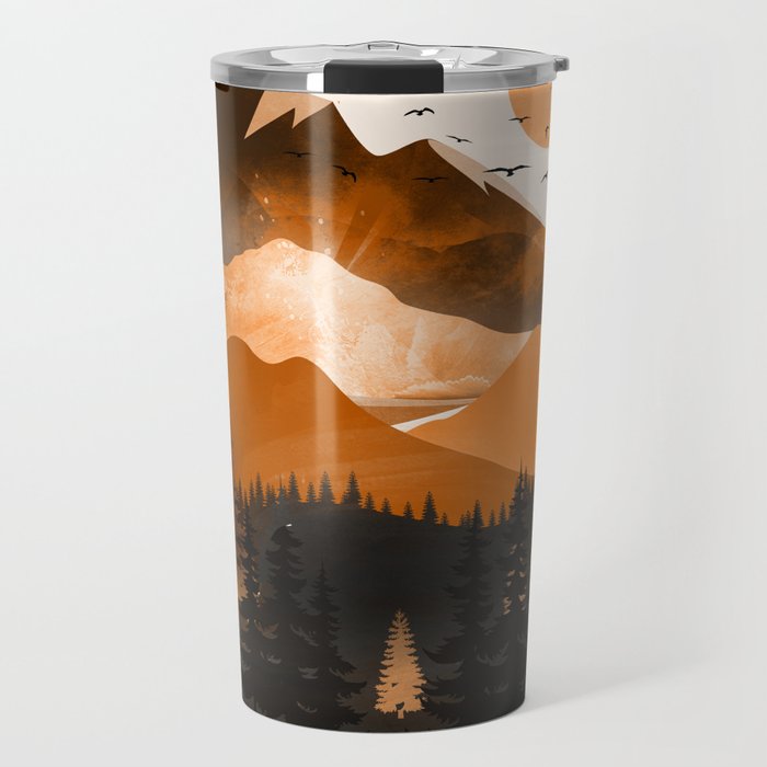 Sunshine over the peaceful mountainside Travel Mug Gallery Image 1