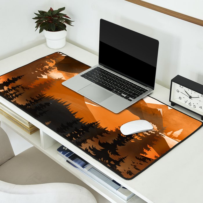 Sunshine over the peaceful mountainside Desk Mat Gallery Image 2