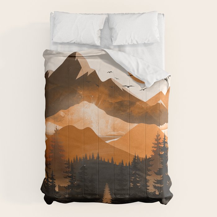 Sunshine over the peaceful mountainside Comforter Gallery Image 6