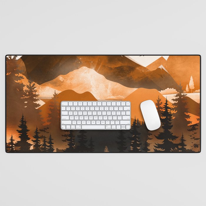Sunshine over the peaceful mountainside Desk Mat Gallery Image 1
