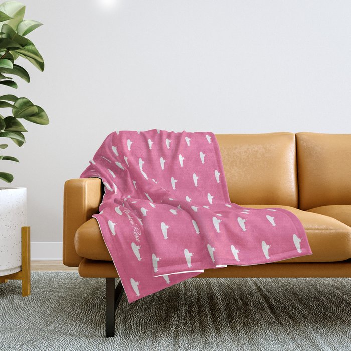 Tiny Submarines - Bright Pink Throw Blanket Gallery Image 1