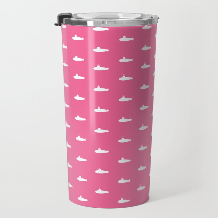 Tiny Submarines - Bright Pink Travel Mug Gallery Image 3