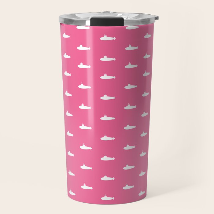 Tiny Submarines - Bright Pink Travel Mug Gallery Image 1