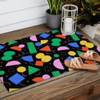 Colorful abstract geometric shape art pattern Outdoor Rug Gallery Image 2