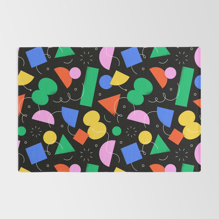 Colorful abstract geometric shape art pattern Rug Gallery Image 2