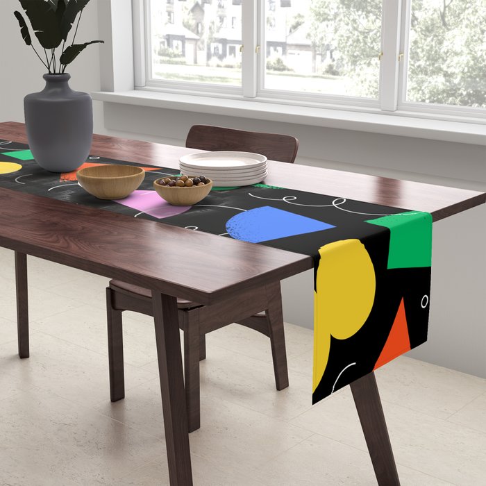 Colorful abstract geometric shape art pattern Table Runner Gallery Image 2