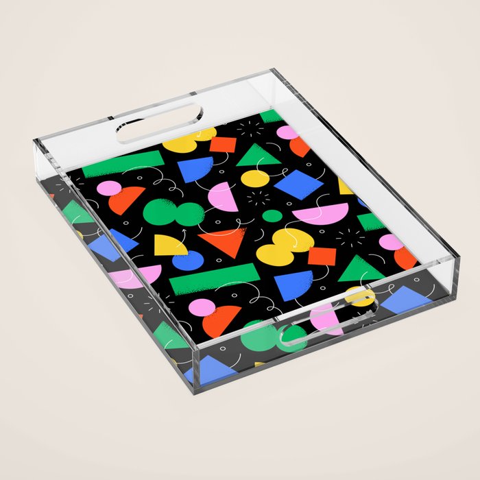 Colorful abstract geometric shape art pattern Acrylic Tray Gallery Image 1