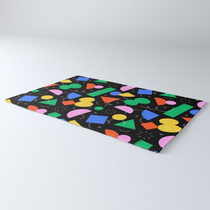 Colorful abstract geometric shape art pattern Rug Gallery Image 3