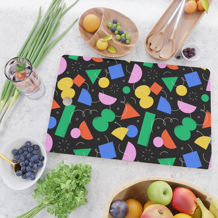 Colorful abstract geometric shape art pattern Cutting Board Gallery Image 2