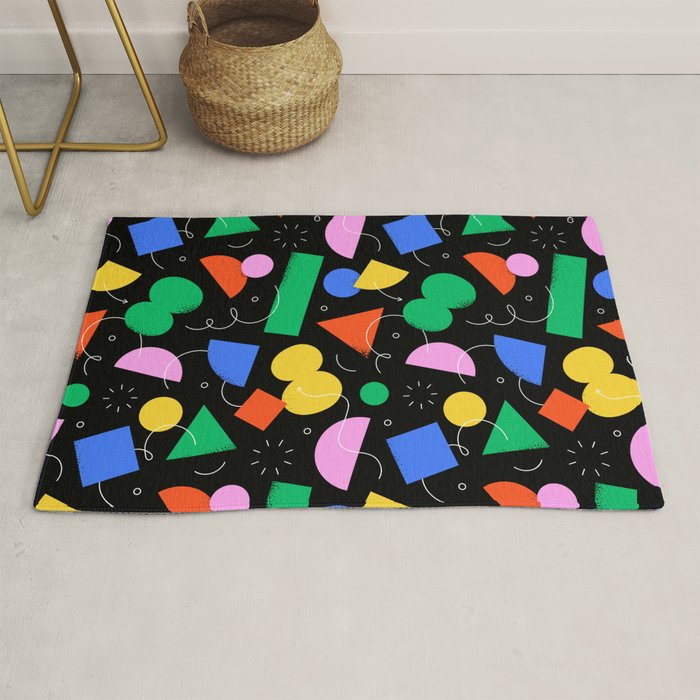 Colorful abstract geometric shape art pattern Rug Gallery Image 1