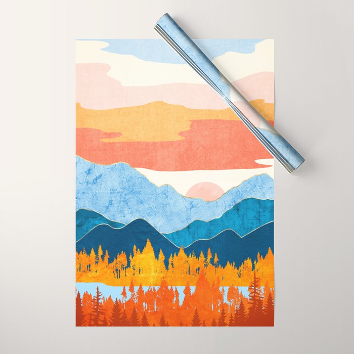 Fall Retro Vista Wrapping Paper Gallery Image 1
