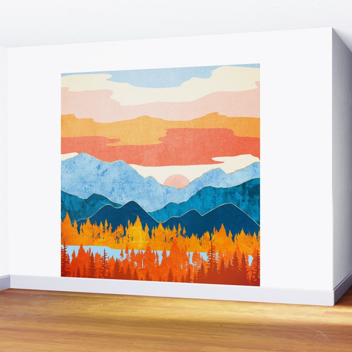 Fall Retro Vista Wall Mural Gallery Image 2
