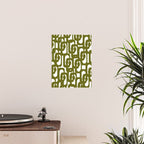 Mid Century Modern Loops Pattern in Deep Olive Green and White Poster Gallery Image 2