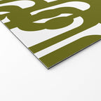 Mid Century Modern Loops Pattern in Deep Olive Green and White Welcome Mat Gallery Image 2