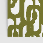 Mid Century Modern Loops Pattern in Deep Olive Green and White Poster Gallery Image 3