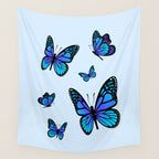 Butterfly Blues | Blue Morpho Butterflies Collage Wall Tapestry Gallery Image 4