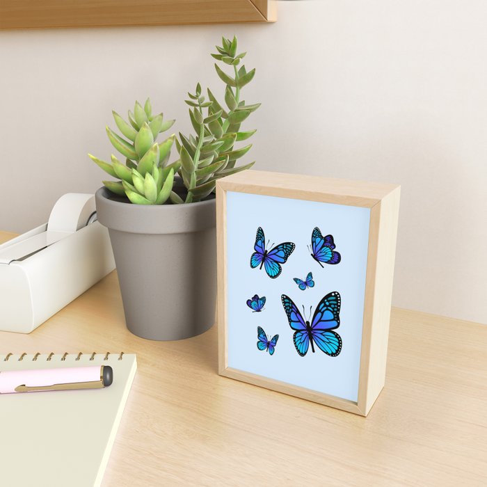 Butterfly Blues | Blue Morpho Butterflies Collage Mini Art Print Gallery Image 2