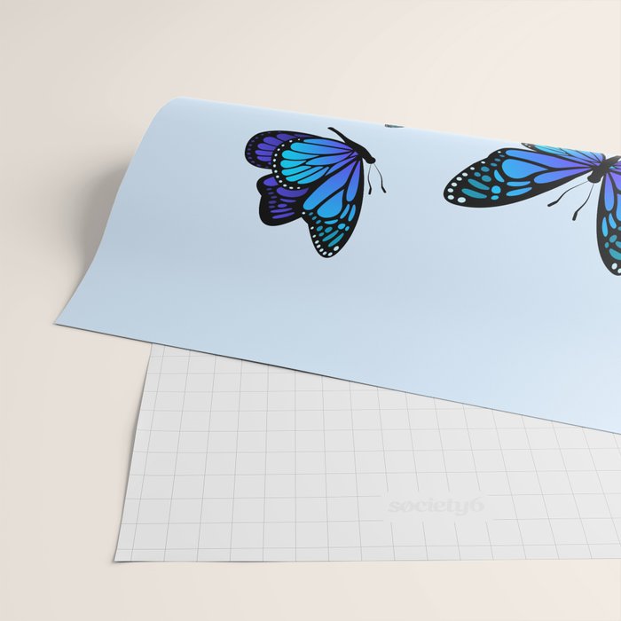 Butterfly Blues | Blue Morpho Butterflies Collage Wrapping Paper Gallery Image 2
